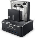 SATA to USB 3.0 Dual Bay Hard Drive Dock for 2.5 and 3.5 SATA HDD SSD with SD TF Card Reader 2 USB 3.0 Ports External Hard Drive Docking Station Pack of 2 H930000