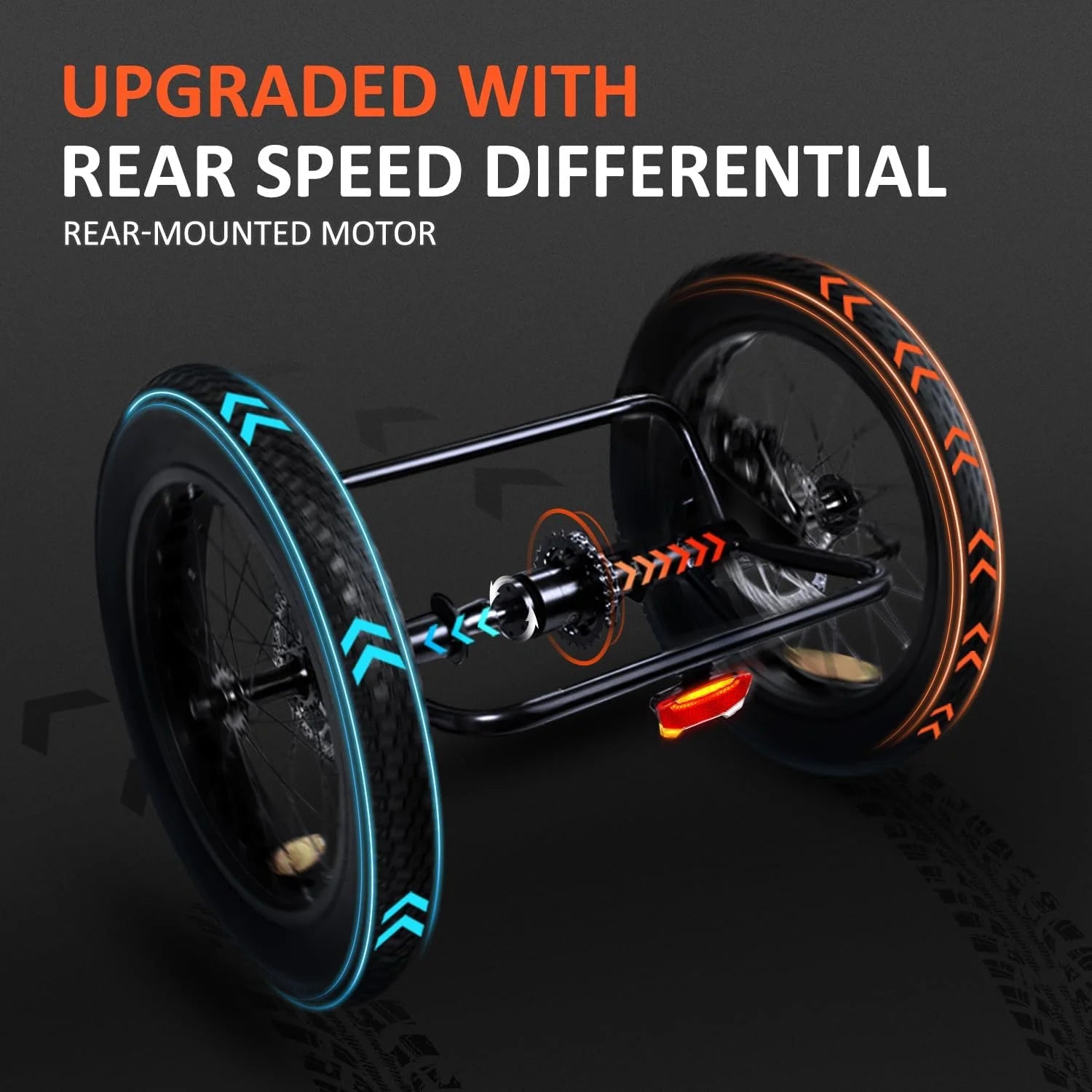 Green Semi-Recumbent Electric Trike, 85MI, 750W 48V 20Ah, 20" Q90870