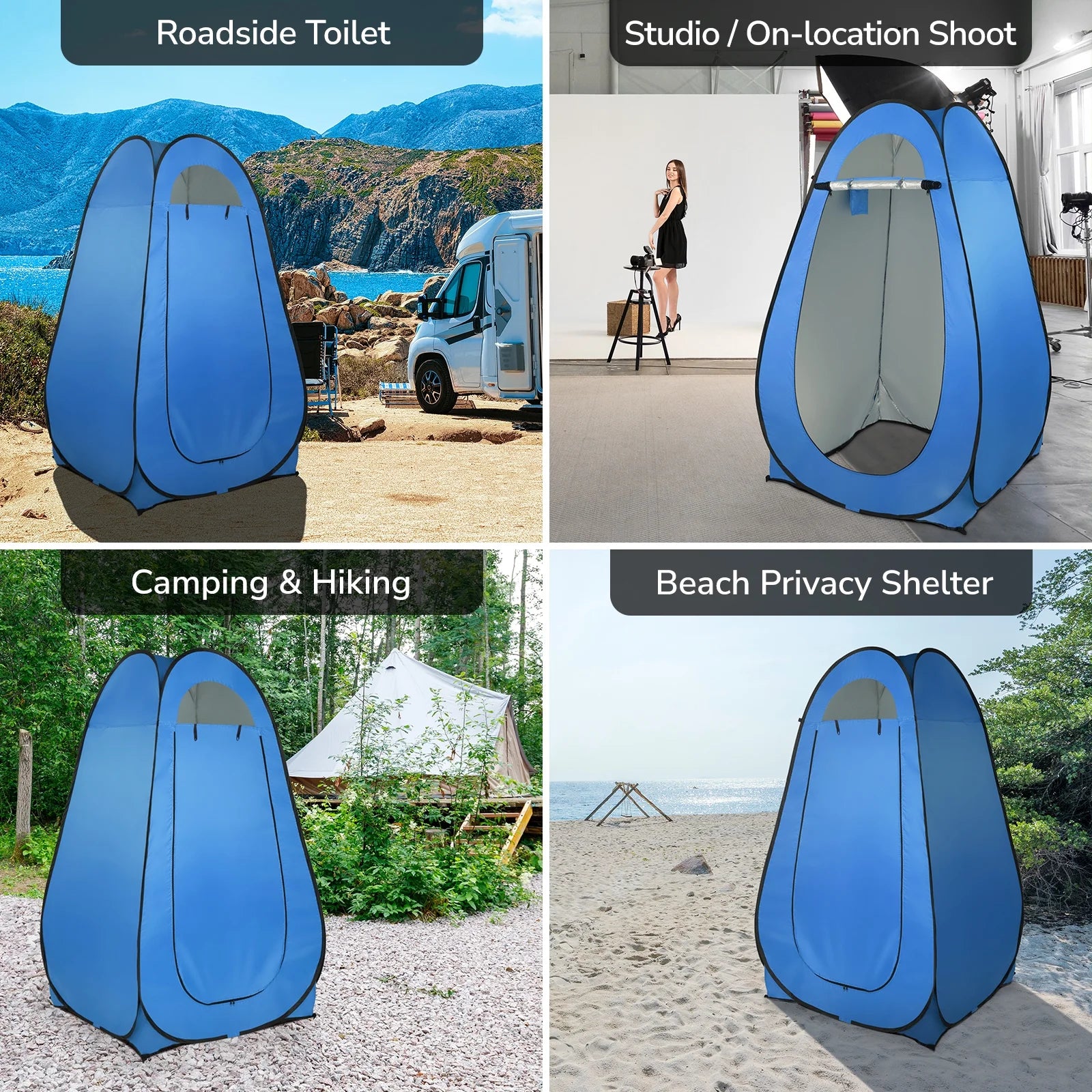 Blue Pop Up Camping Shower Tent A27503