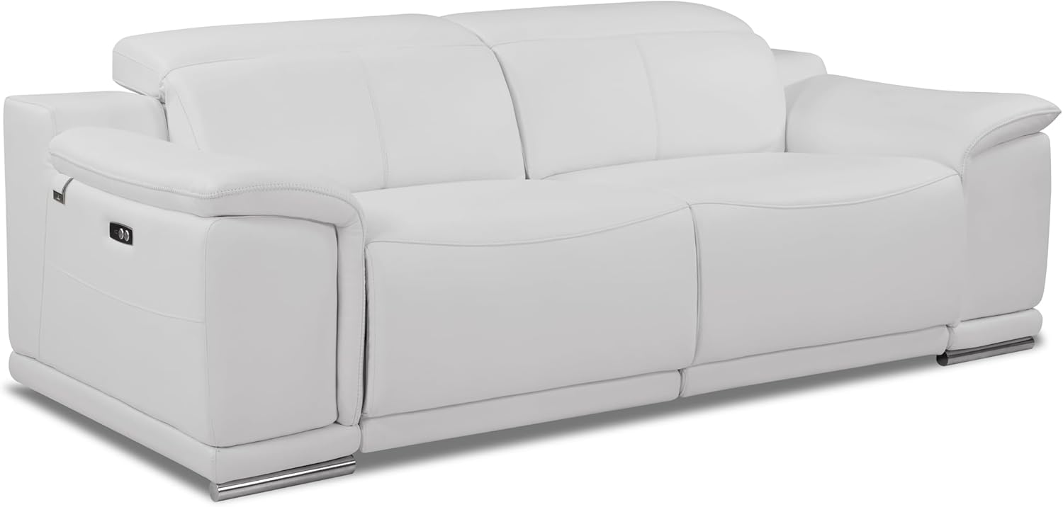 87 Inch Genuine Italian Leather Power Reclining Sofa S6834