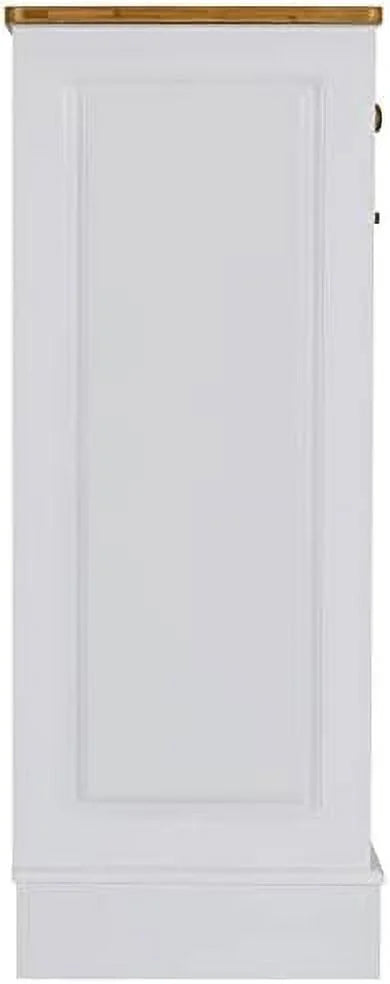 Double Barn Door Style Trash Cabinet with Solid Hideaway Drawer R5805