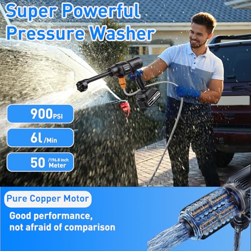 900PSI Cordless Handheld Pressure Washer with 2 Batteries B78355