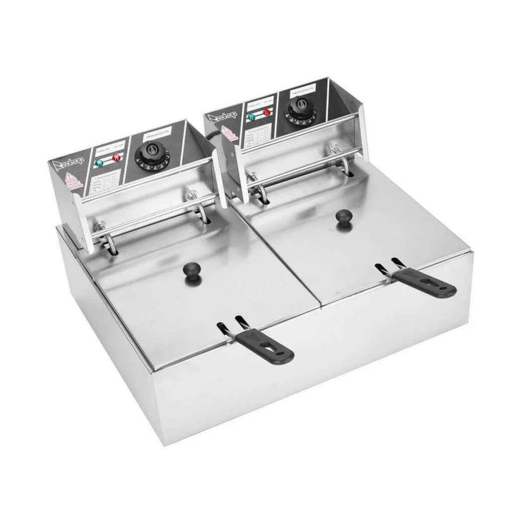 5000W 12L Stainless Steel Electric Deep Fryer with 2 Fry Baskets K7239