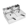 5000W 12L Stainless Steel Electric Deep Fryer with 2 Fry Baskets K7239