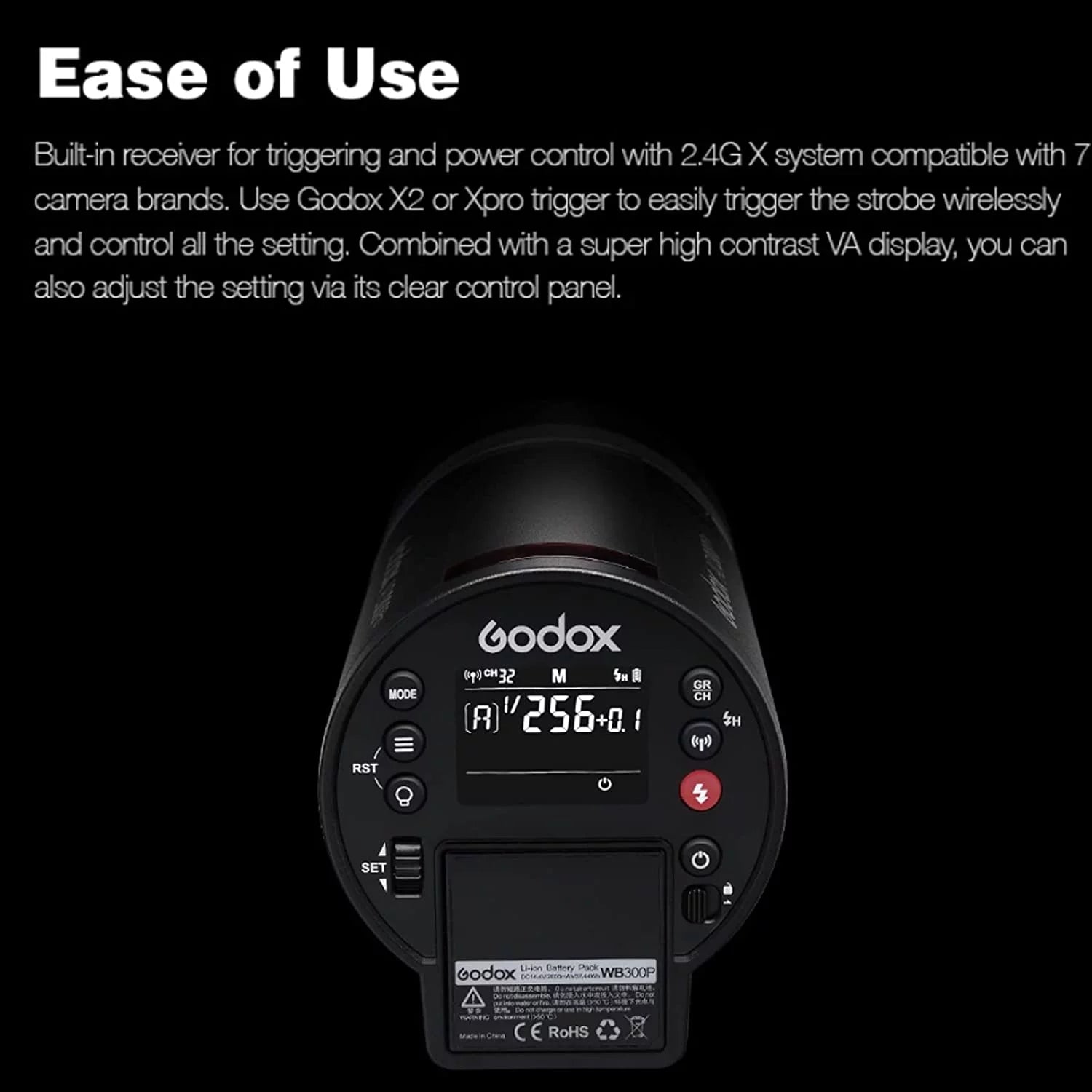 300W TTL Outdoor Flash with Bi-Color Modeling LED J771