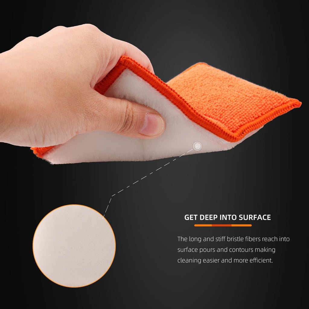 8Pcs Microfiber Car Wax Applicator Sponge, 6in x 3.3in x 0.8in B985971