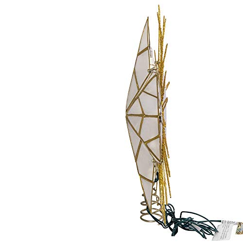 12" Gold Lighted Capiz Tree Topper Star Z7855