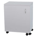 White Sewing and Craft Table with Storage and Adjustable 3-Position Lift L95208