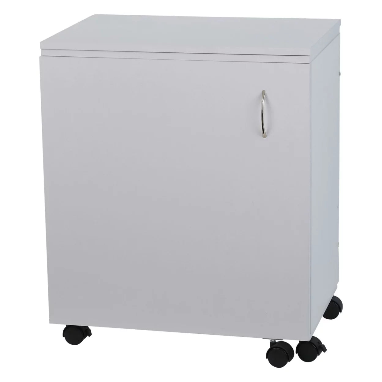 White Sewing and Craft Table with Storage and Adjustable 3-Position Lift L95208