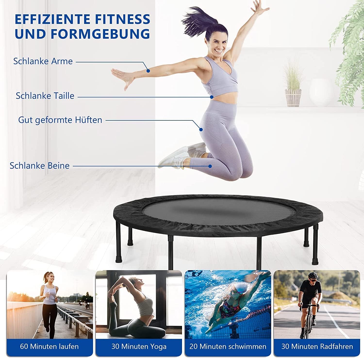 Portable Foldable Trampoline with Adjustable Handle, 40" Z879