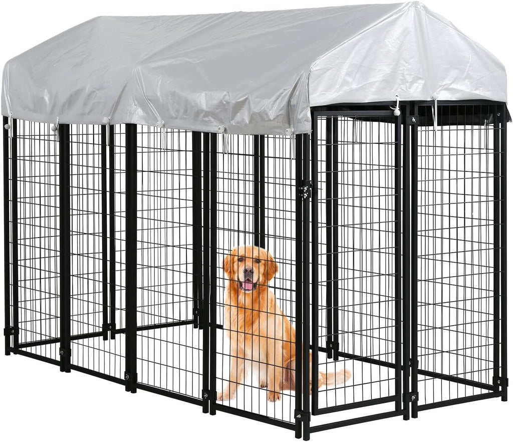 8 X 4 X 6ft Metal Welded Wire Dog Kennel with Roof Q401