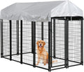 8 X 4 X 6ft Metal Welded Wire Dog Kennel with Roof Q401