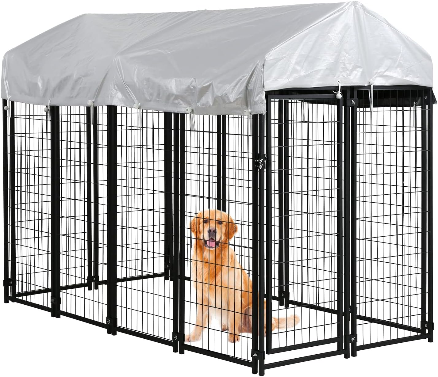 8 X 4 X 6ft Metal Welded Wire Dog Kennel with Roof Q401