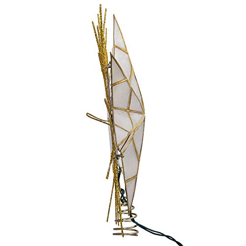 12" Gold Lighted Capiz Tree Topper Star Z7855