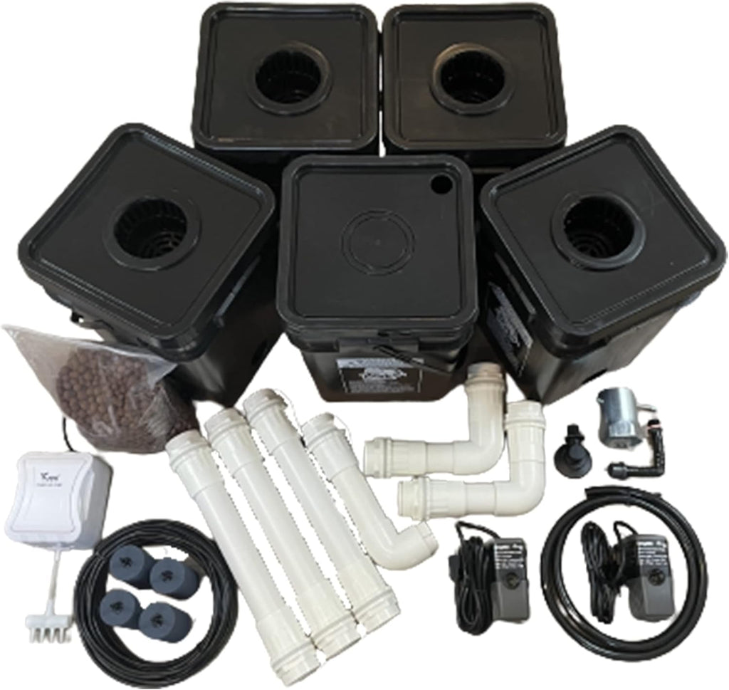 4 Site 5 Gallon RDWC Hydroponic Grow Kit System N6162