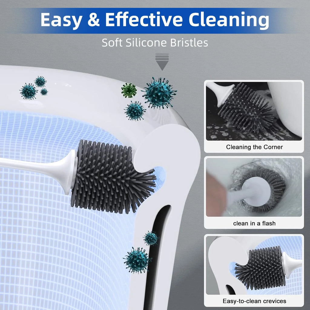 Toilet Brush and Caddy Bowl Cleaner Holder Set (2Pack) R2220