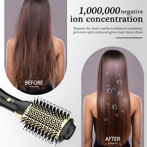 Hot Air Brush Blow Dryer Brush (Black, Red) I8343