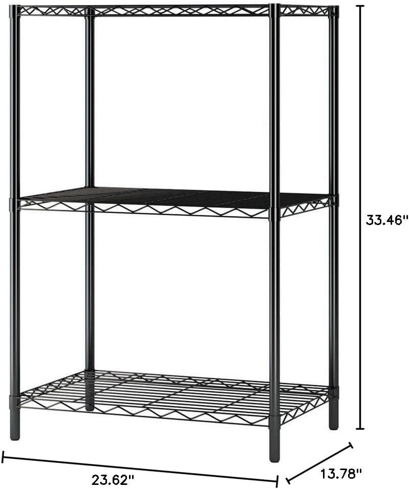 3-Shelf Heavy Duty Steel Wire Storage Shelving Unit I185711