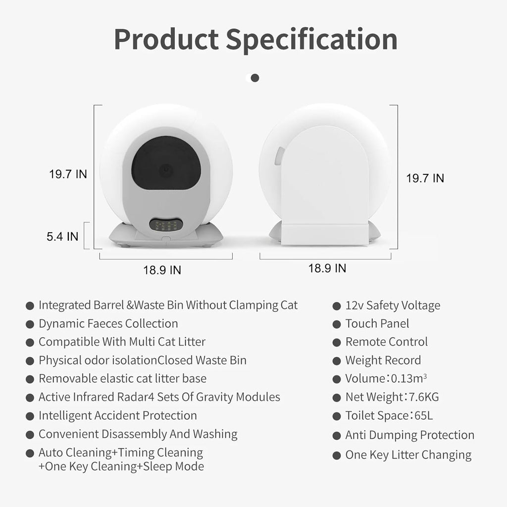 Self-Cleaning Automatic Cat Litter Box with App Control Z900408