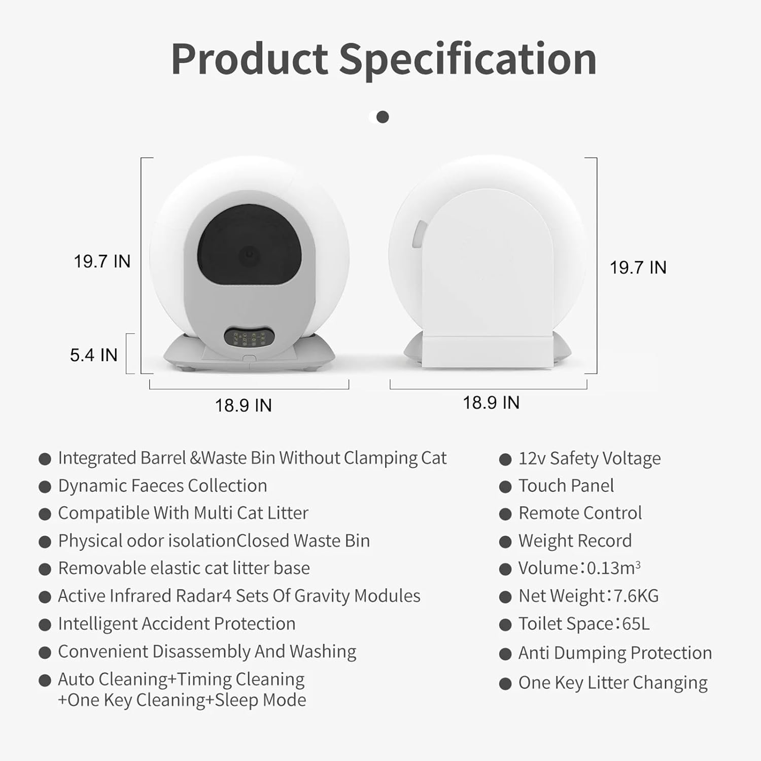 Self-Cleaning Automatic Cat Litter Box with App Control Z900408