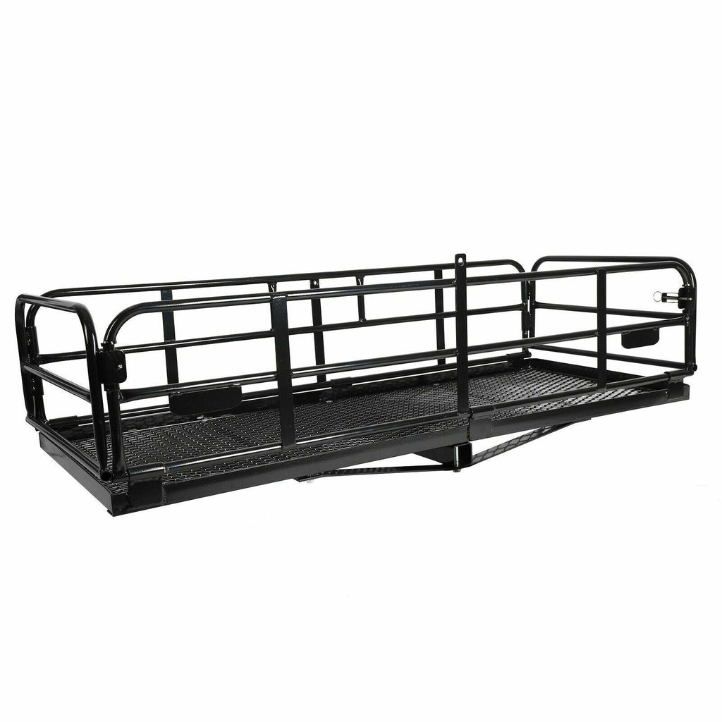 Multifunctional Folding Hitch-Mount Cargo Carrier Basket Luggage Rack U222393