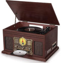 Mahogany Bluetooth Turntable with Speakers F900057