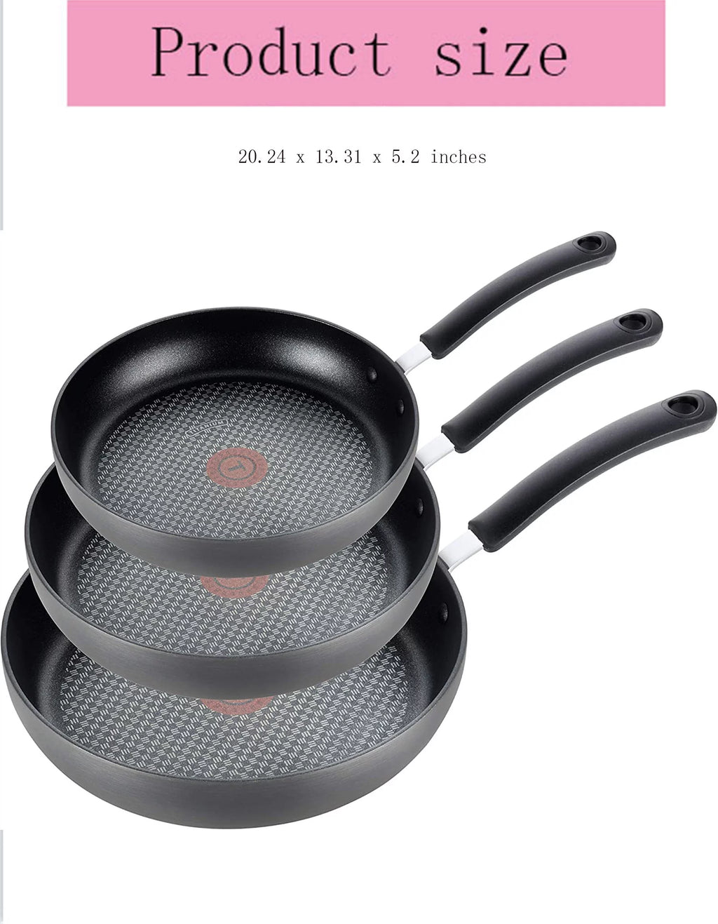 Hard Anodized Nonstick 8-Inch 10.25-Inch 12-Inch Fry Pan Cookware Set O3761