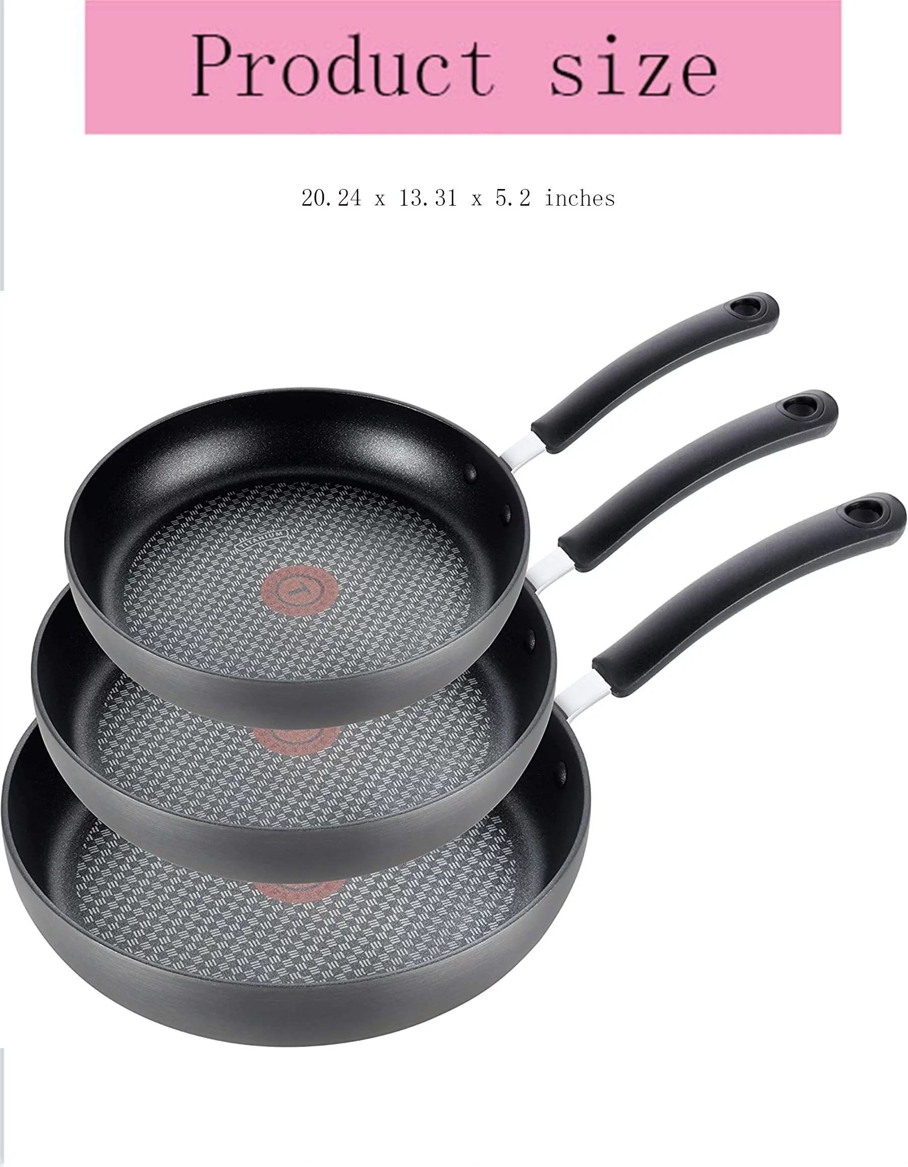 Hard Anodized Nonstick 8-Inch 10.25-Inch 12-Inch Fry Pan Cookware Set O3761