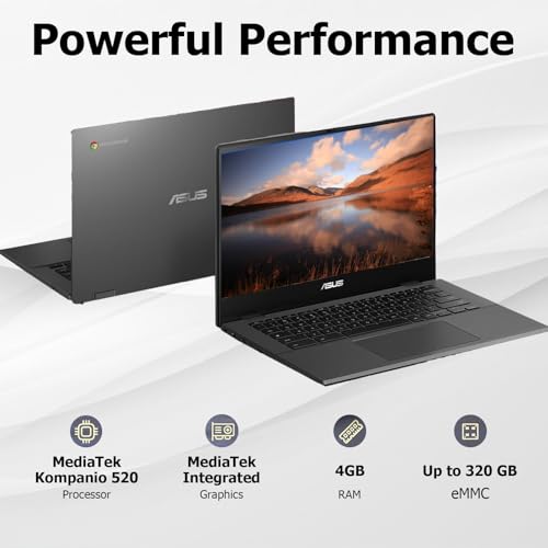 14" Chromebook, MediaTek Kompanio 520, 4GB RAM, 320GB Storage, FHD Laptop W18340