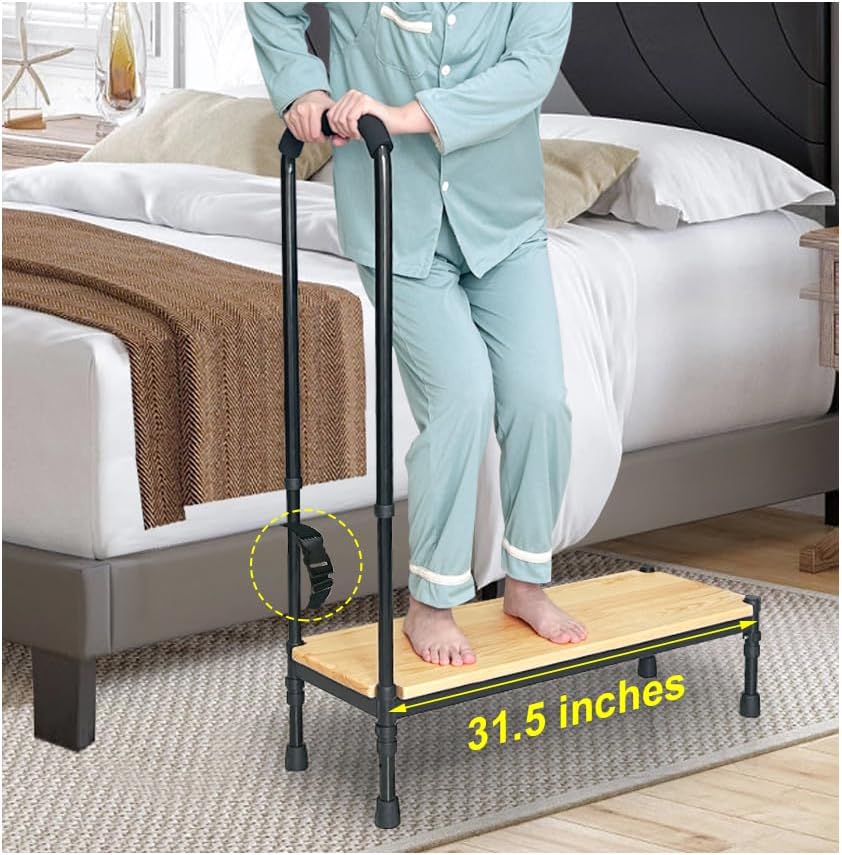 Adjustable Height Bed Step Stool with Handrails K835