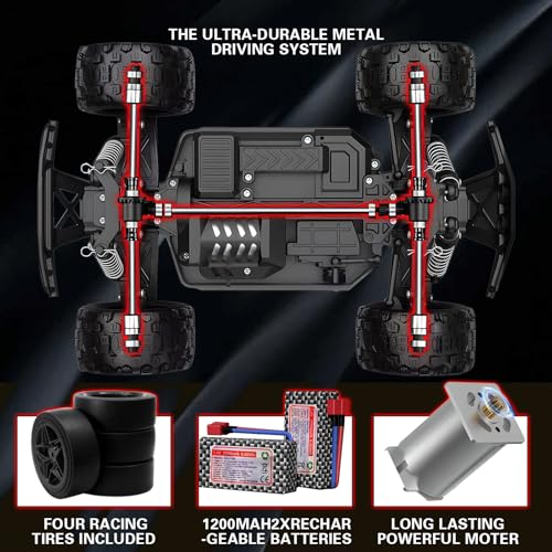 1:18 Scale 4WD RC Car with 2 Rechargeable Batteries X2299