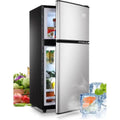 Silver Compact Mini Fridge with Freezer and 2 Door P477417