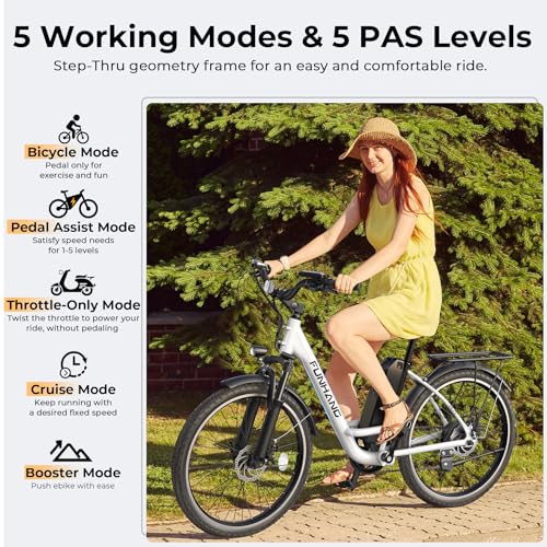 26" Step Thru Electric Bicycle with 48V Removable Battery D909