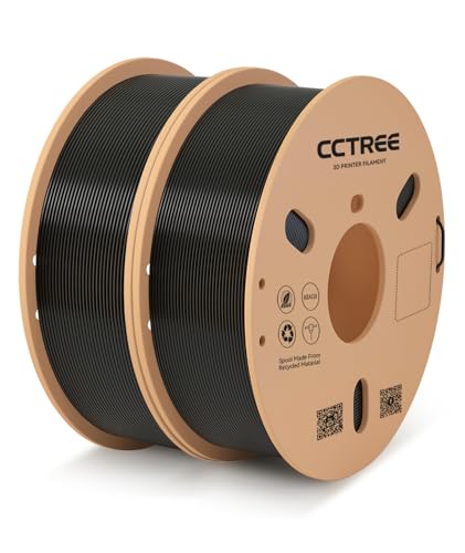 1.75mm PLA 3D Printer Filament Bundle 2Kg Black 2-Pack Q7900