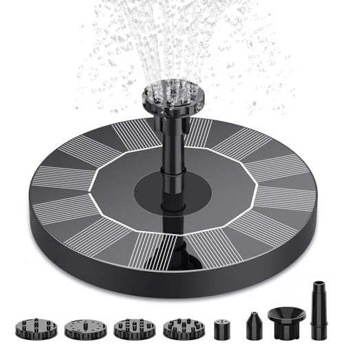 1.5W Solar Bird Bath Fountain Pump with 6 Nozzles X66986