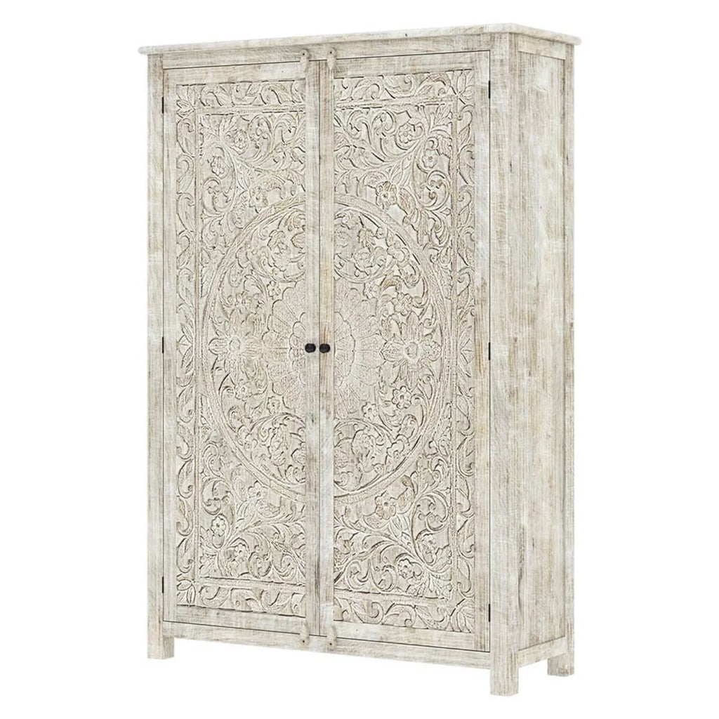 Vintage Carved Wooden Armoire A553