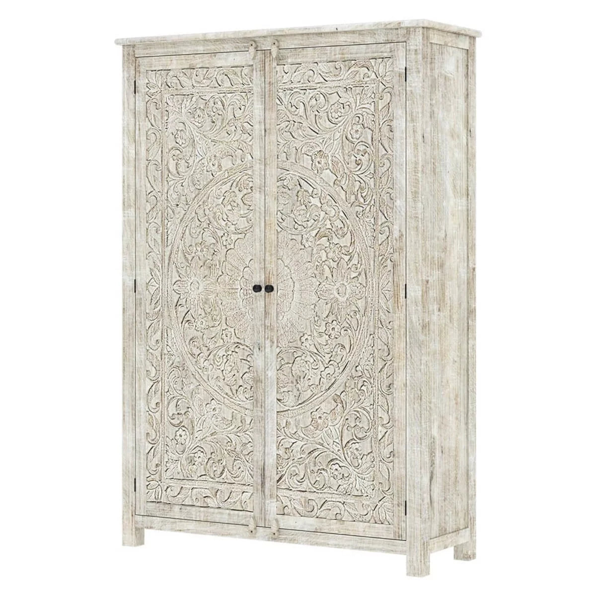 Vintage Carved Wooden Armoire A553