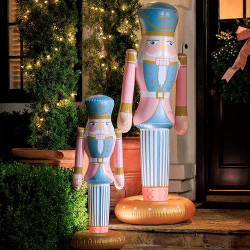 3.5 FT Giant Inflatable Pink Nutcracker Christmas Decor E17280