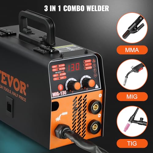 130A 3 in 1 MIG/MMA/LIFT TIG Flux Core Welder N4053