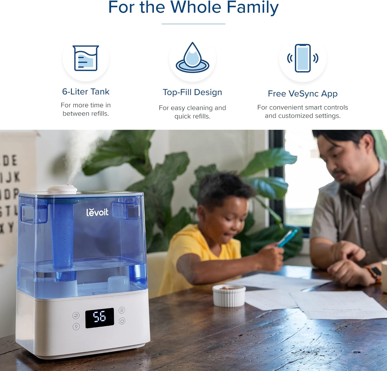Gray 6L Ultrasonic Cool Mist Humidifier Q563236
