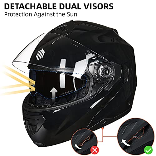 Modular Full Face Motorcycle Helmet with Dual Visor M9017