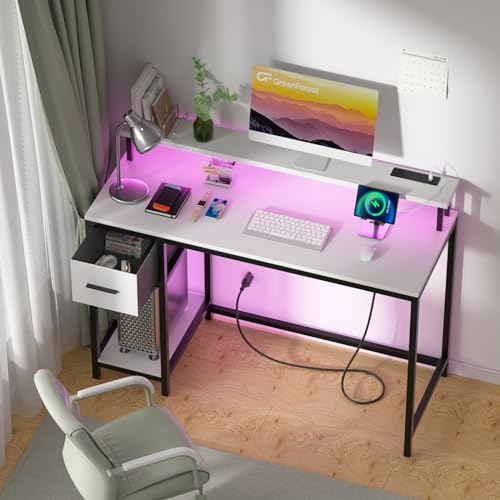 Walnut Computer Desk with Drawers 47 inch K603
