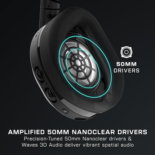 Black Wireless Gaming Headset with 40-Hr Battery and Bluetooth P207