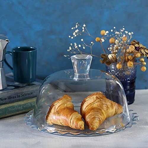 Glass Cake Stand with Dome 10 inch Serving Platter I948989