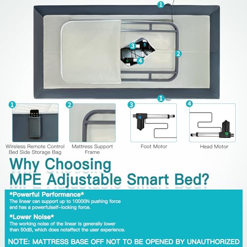 Queen Adjustable Bed Base with Memory Foam Mattress M287988