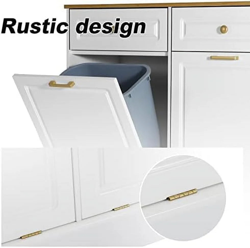 Double Barn Door Style Trash Cabinet with Solid Hideaway Drawer R5805