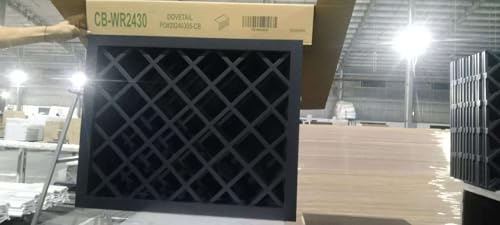 Solid Wood Wine Bottle Rack Wall Cabinet with Lattice Panels Mocha finish Gray 24”W × 12”D × 30”H R7627
