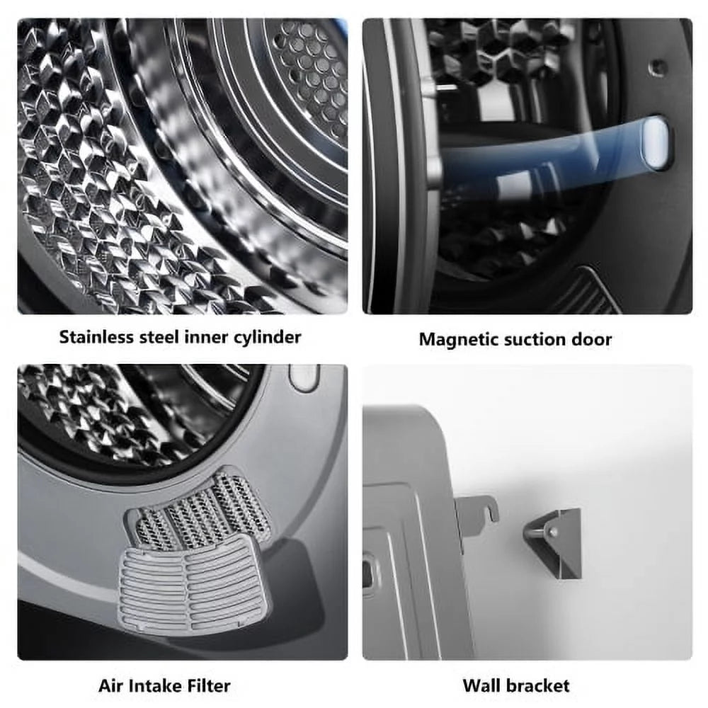 White 850W Portable Electric Tumble Dryer S4003