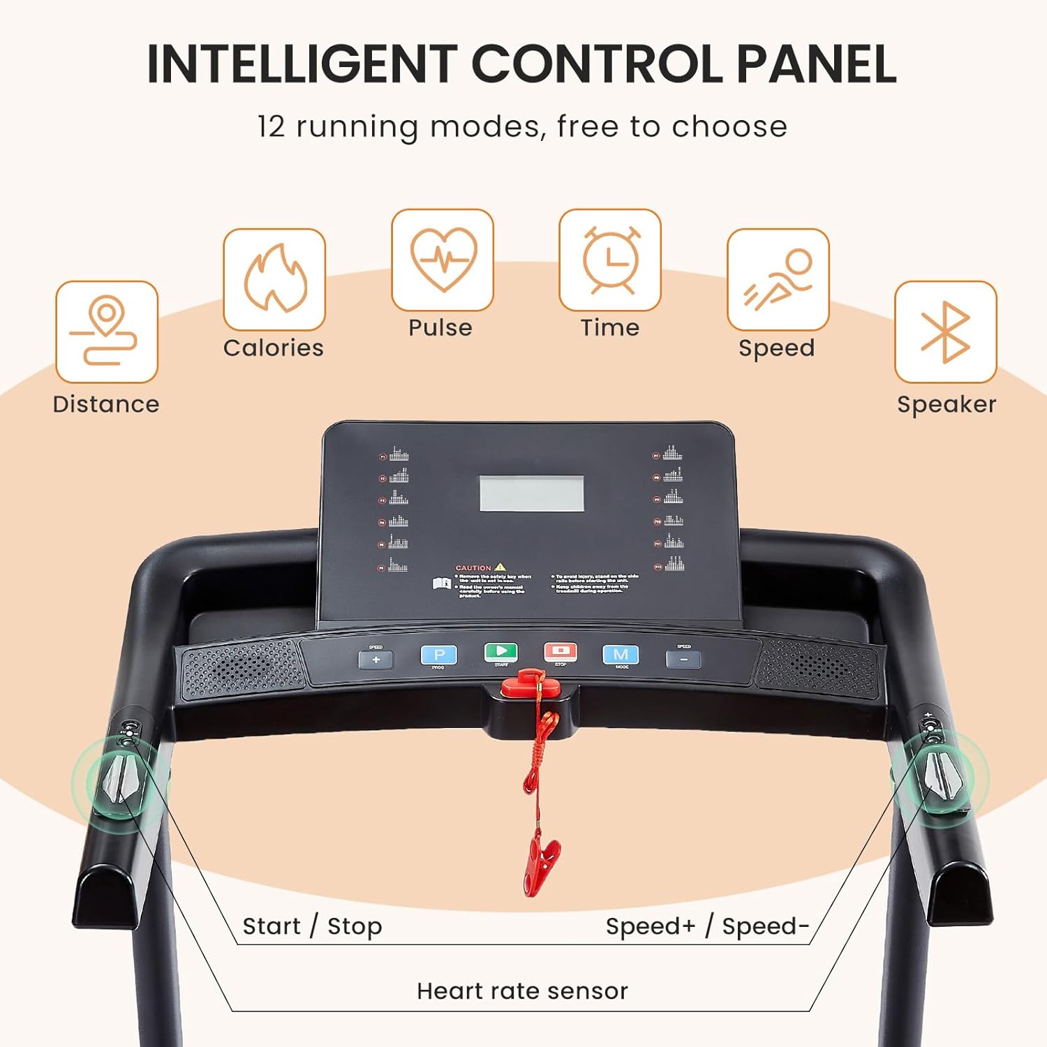 2.5 HP Folding Treadmill with 3-Speed Incline Adjustment H24685