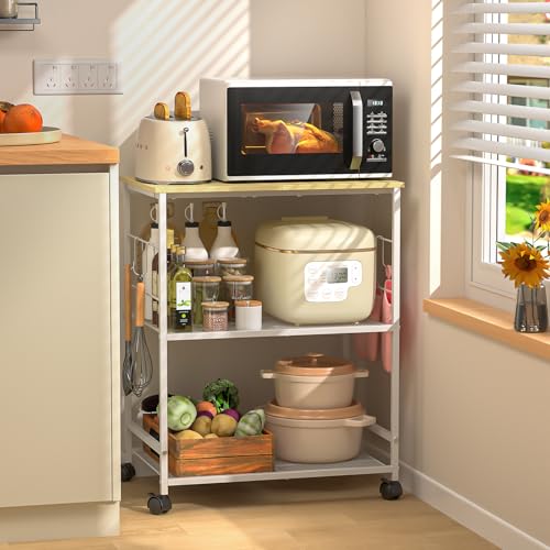 3 Tier Rolling Kitchen Cart with Lockable Wheels Y3803